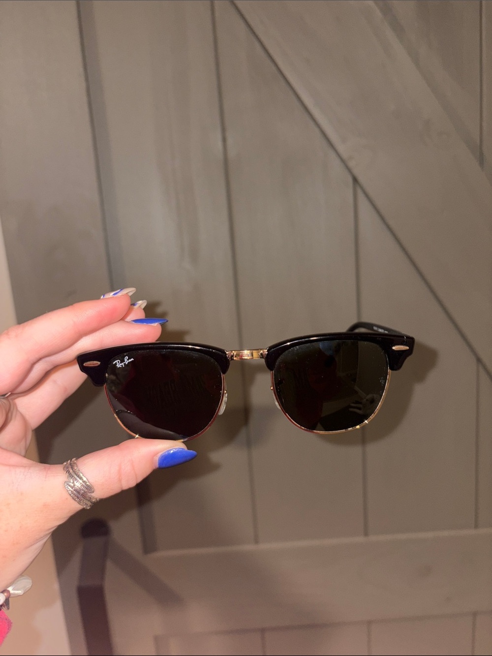 Ray-Ban Black and Gold Clubmaster Sunglasses